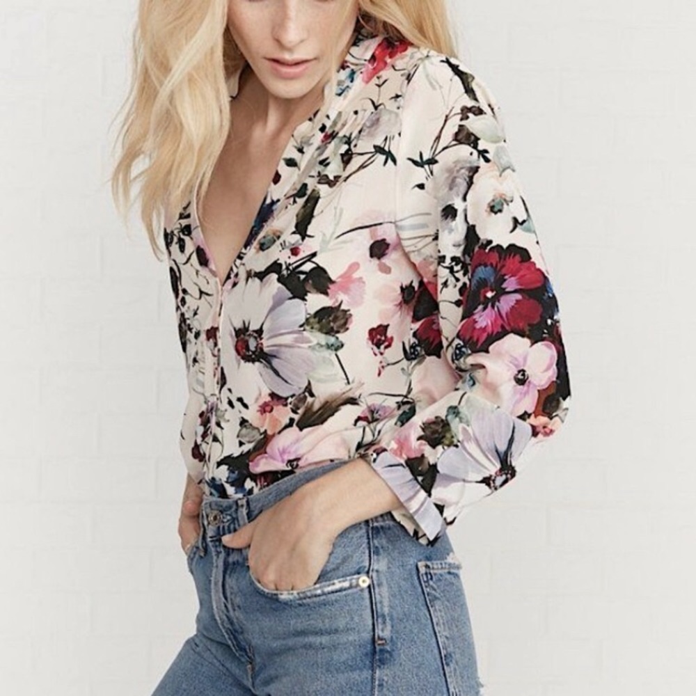 Amour Vert Amy Silk Blouse - Windsor Floral Print